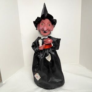 Vintage 1988 Funny Toys Halloween Witch Figure Battery Operated Sound Lights
